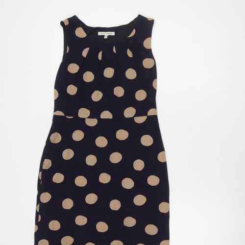 Laura Ashley Women's Blue Polka Dot Sheath Dress Size 10