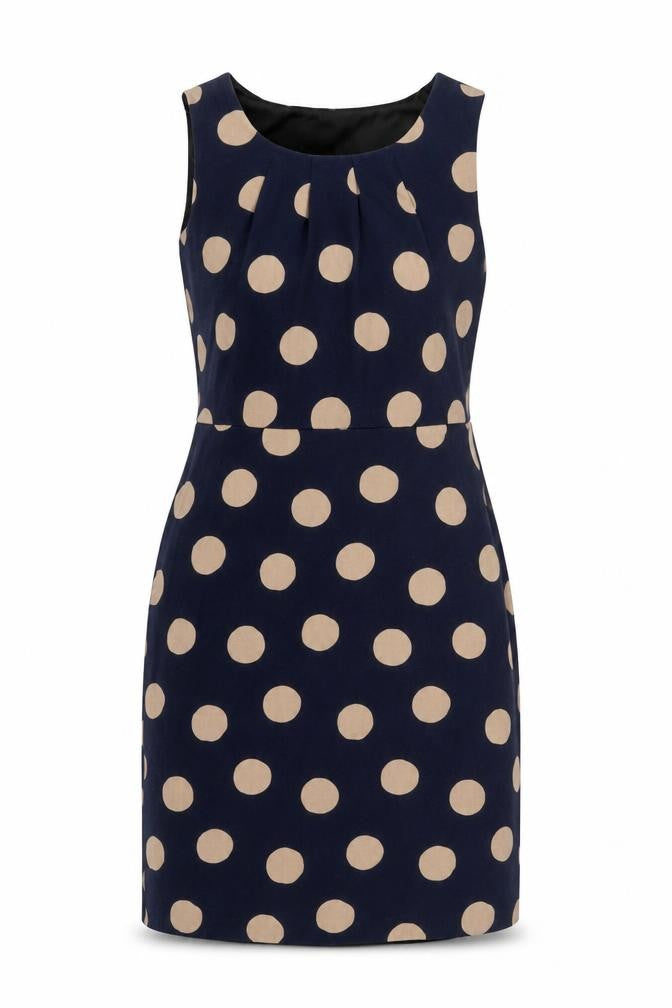 Laura Ashley Women's Blue Polka Dot Sheath Dress Size 10