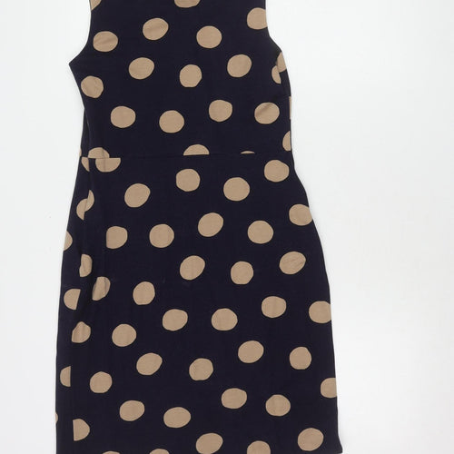 Laura Ashley Women's Blue Polka Dot Sheath Dress Size 10