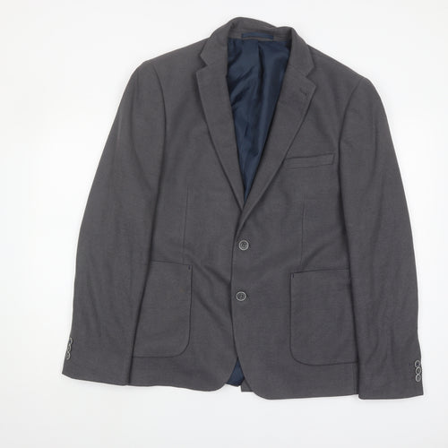 Burton Men's Grey Slim Fit Blazer, Size 44R, Formal
