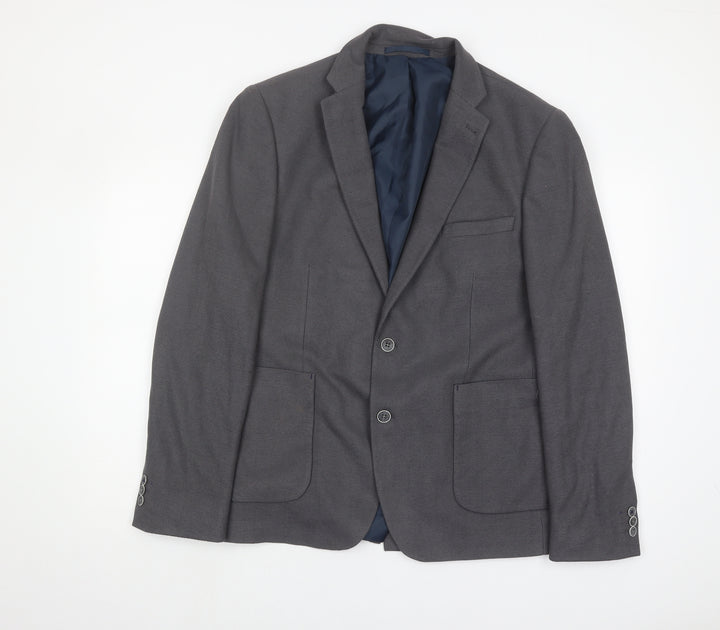 Burton Men's Grey Slim Fit Blazer, Size 44R, Formal