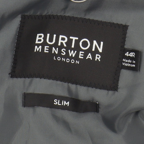 Burton Men's Grey Slim Fit Blazer, Size 44R, Formal