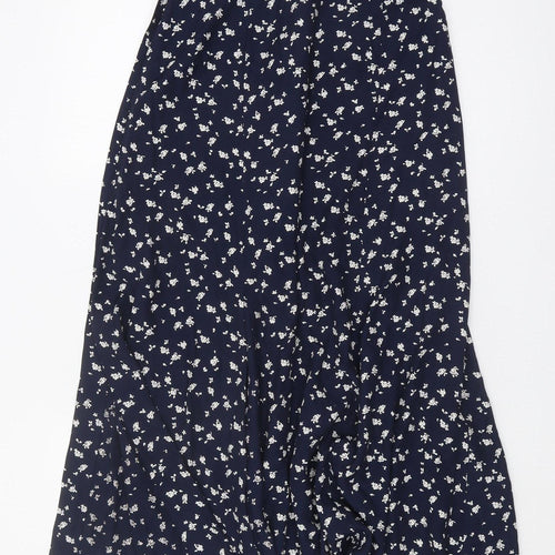 Apriori Women's Blue Floral Midi A-Line Skirt Size 12