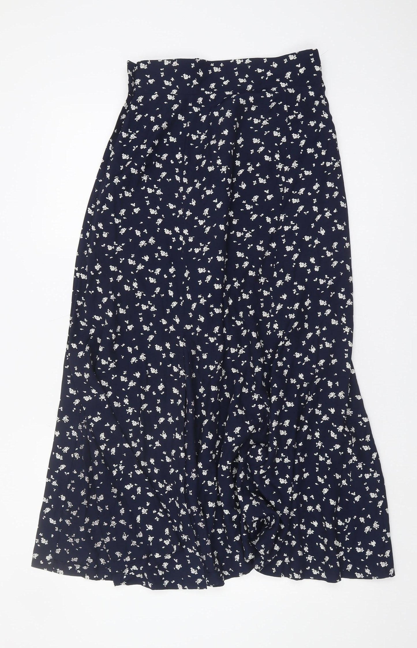 Apriori Women's Blue Floral Midi A-Line Skirt Size 12