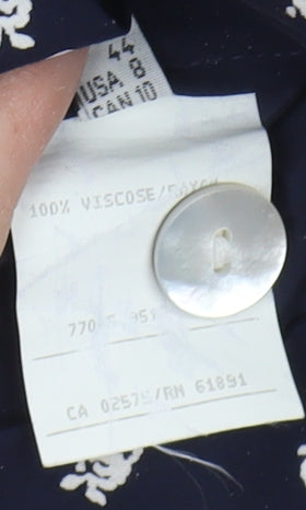 Apriori Women's Blue Floral Midi A-Line Skirt Size 12