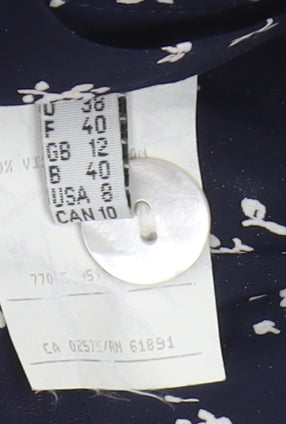 Apriori Women's Blue Floral Midi A-Line Skirt Size 12