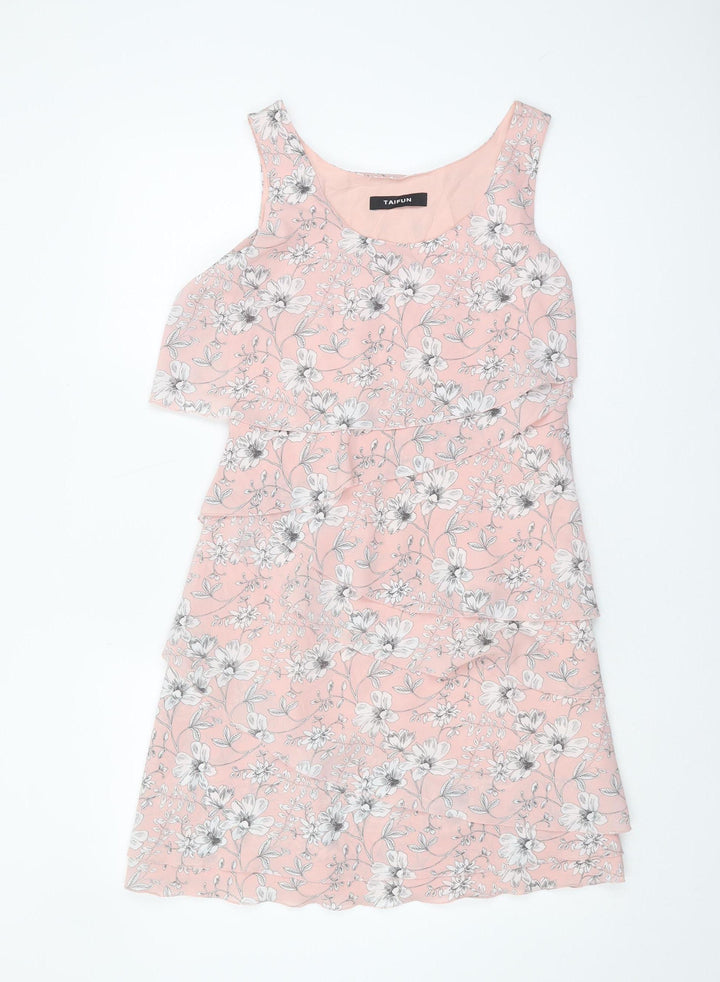 Taifun Women's Pink Floral Sleeveless Dress Size 6