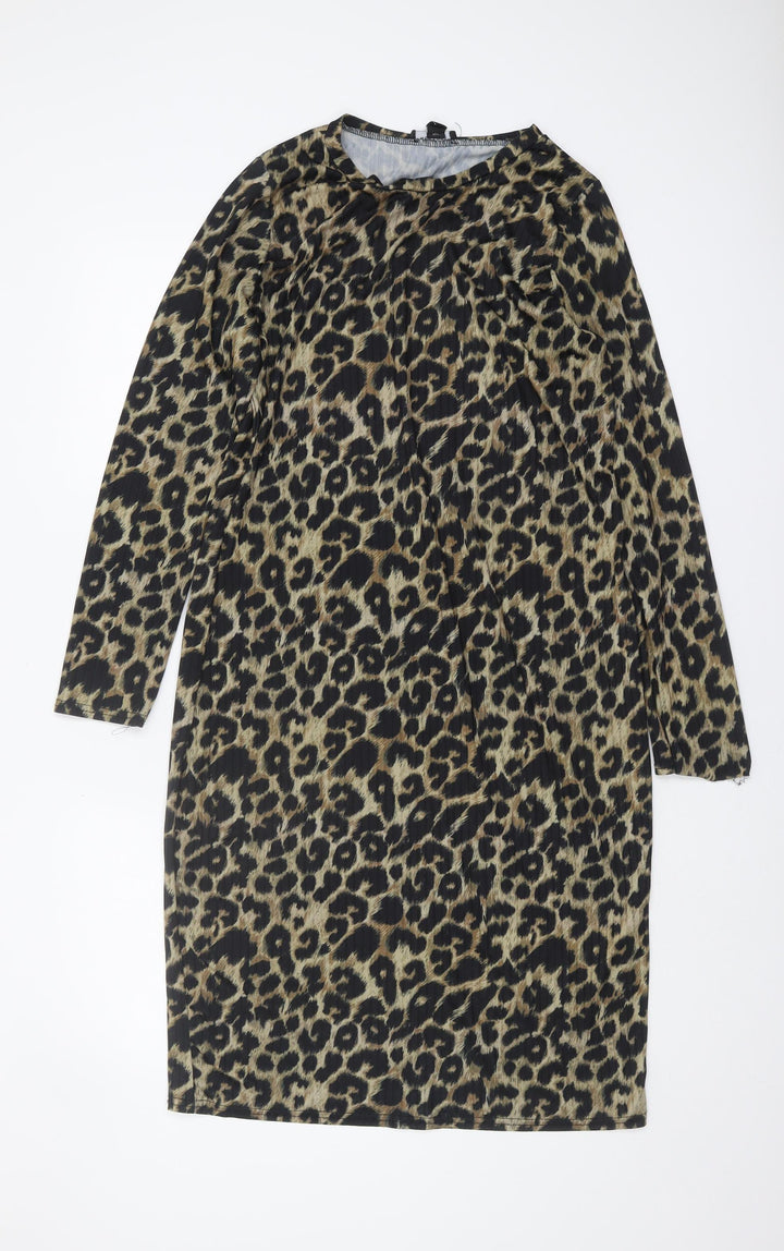 New Look Women’s Leopard Print Shift Dress Size 12