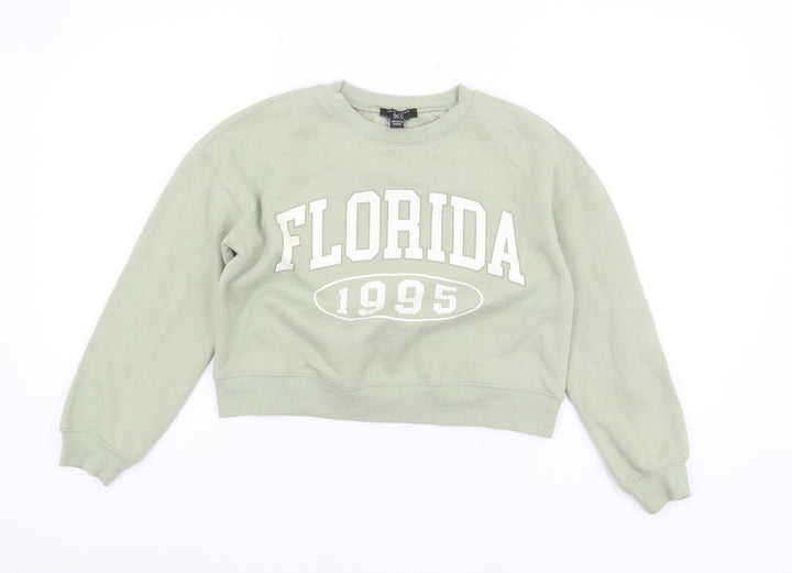 New Look Girls Green Graphic Sweatshirt 10-11 Years Pullover
