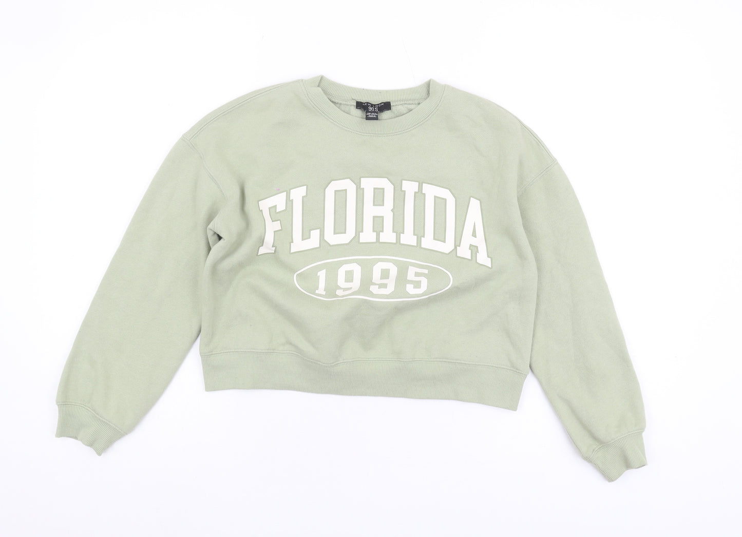 New Look Girls Green Graphic Sweatshirt 10-11 Years Pullover