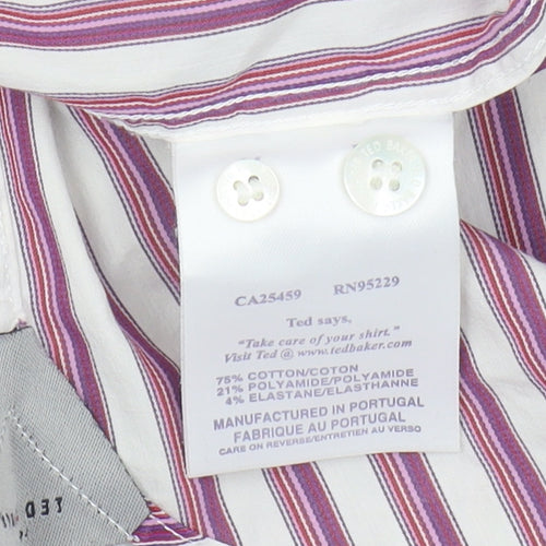 Ted Baker Men's Multicoloured Striped Button-Up Shirt