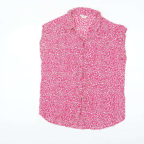 hush Pink Animal Print Blouse, Women's Size 8, Sleeveless