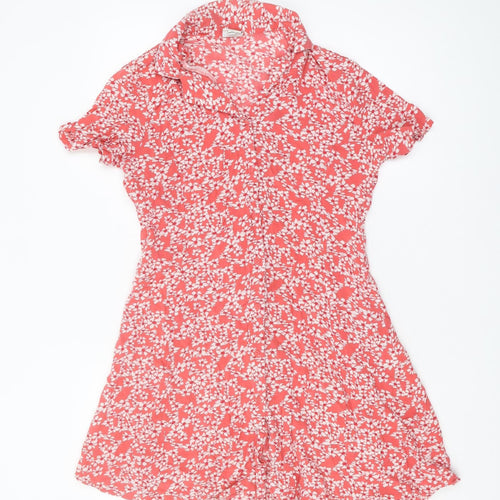 Jacqueline de Yong Women's Red Floral Shirt Dress
