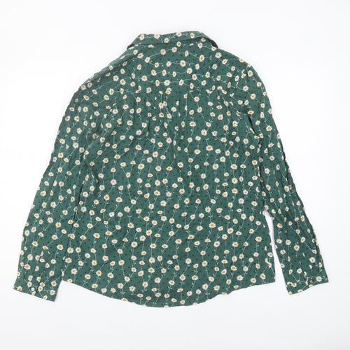 Brakeburn Women's Green Floral Long Sleeve Blouse