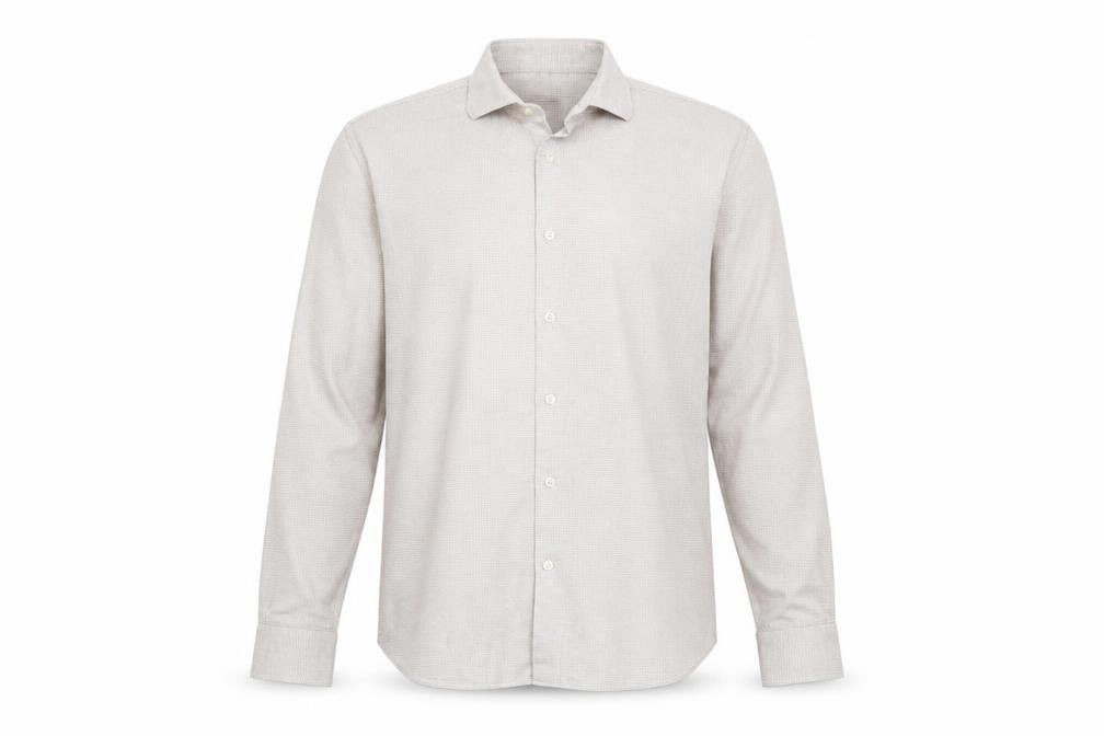 Moss London Men's Beige Slim Fit Check Shirt Size 16