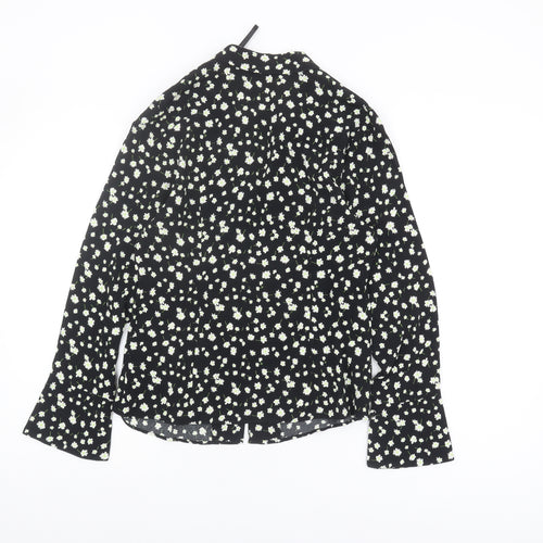Marks and Spencer Women's Floral Blouse, Black 8 Petite
