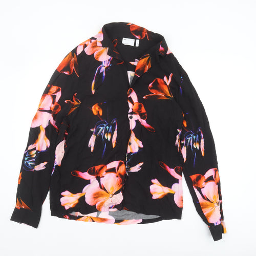 ASOS DESIGN Women's XS Black Floral Button-Up Shirt