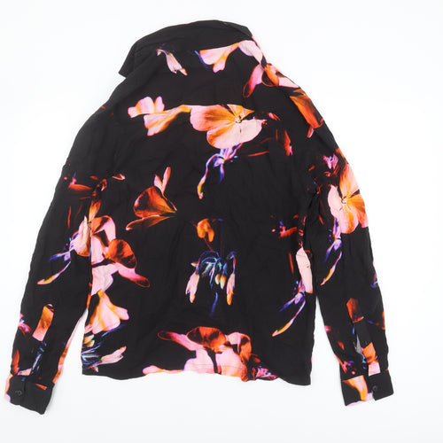 ASOS DESIGN Women's XS Black Floral Button-Up Shirt
