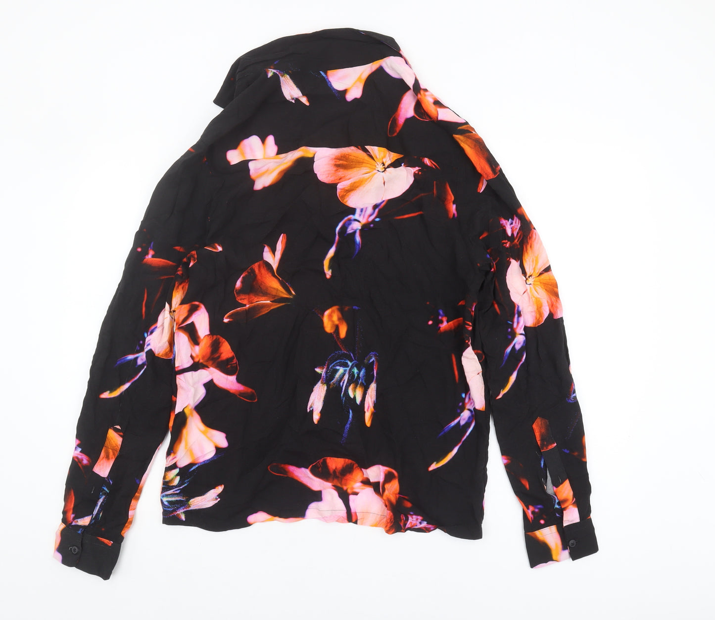 ASOS DESIGN Women's XS Black Floral Button-Up Shirt