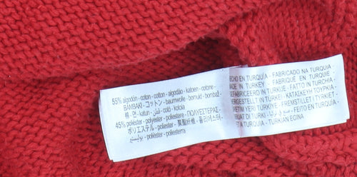 Zara Women's Red Cardigan - Size 12, Chunky Knit