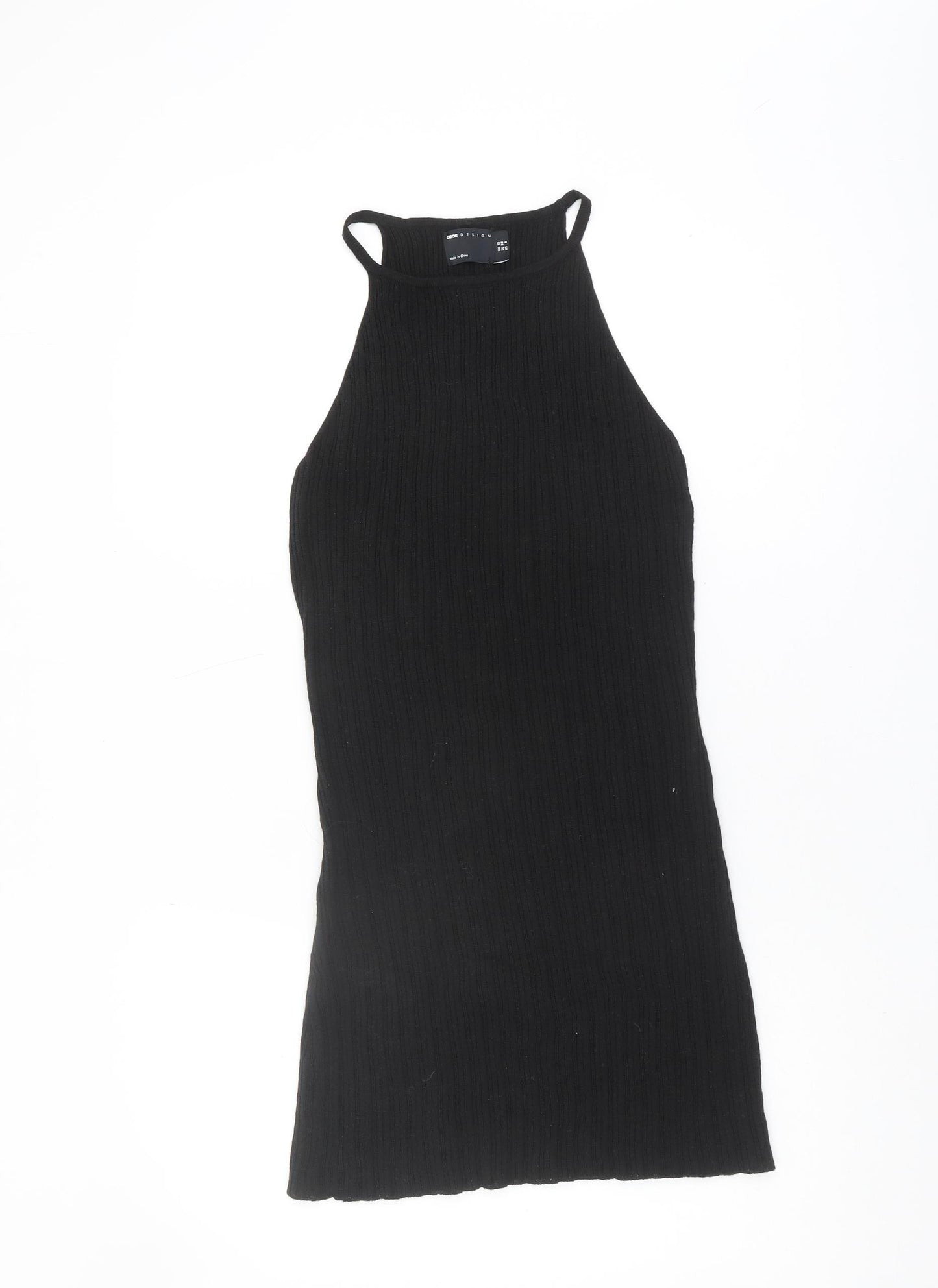 ASOS Design Women's Black Knit Sleeveless Dress UK 10