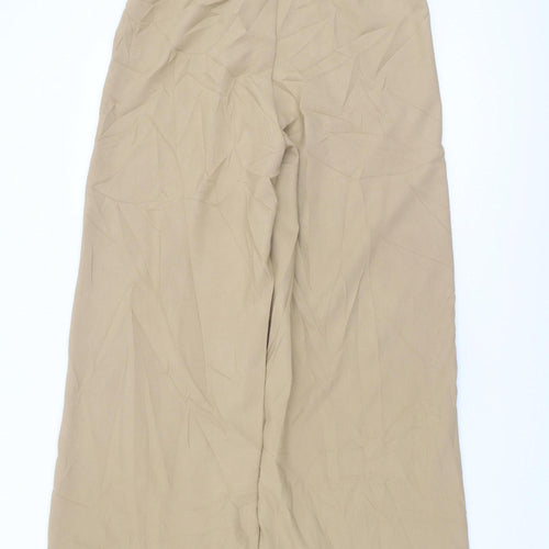 Zara Women's Beige Wide-Leg Trousers XL