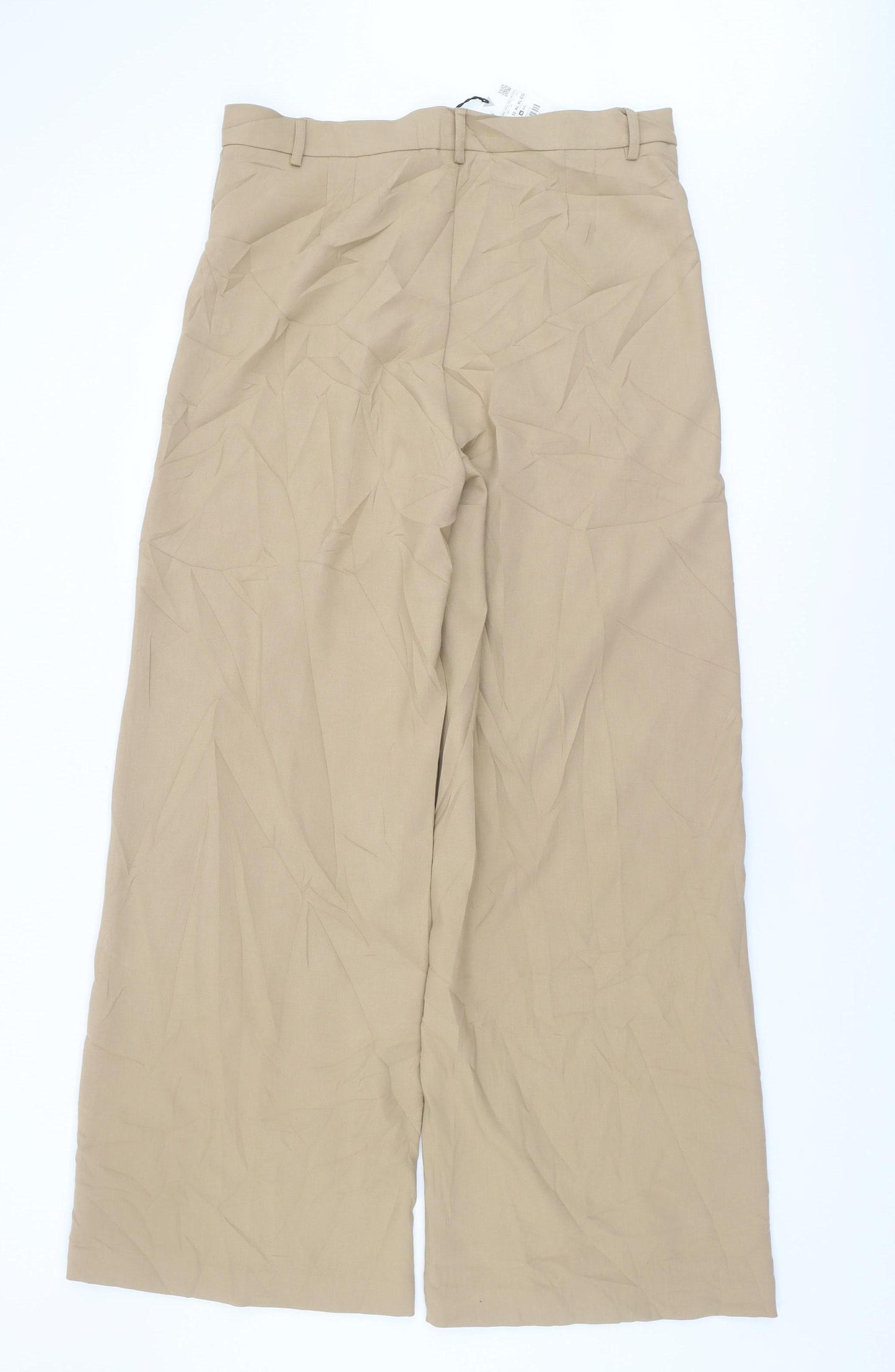 Zara Women's Beige Wide-Leg Trousers XL