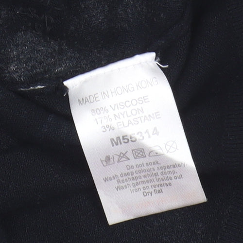 Next Women Black Floral V-Neck Jumper Size 12