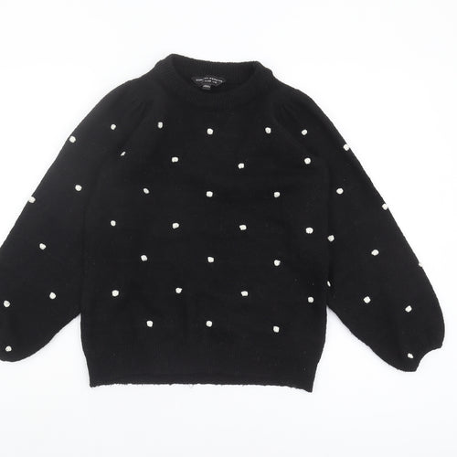 Dorothy Perkins Women's Black Polka Dot Pullover Jumper Size 10