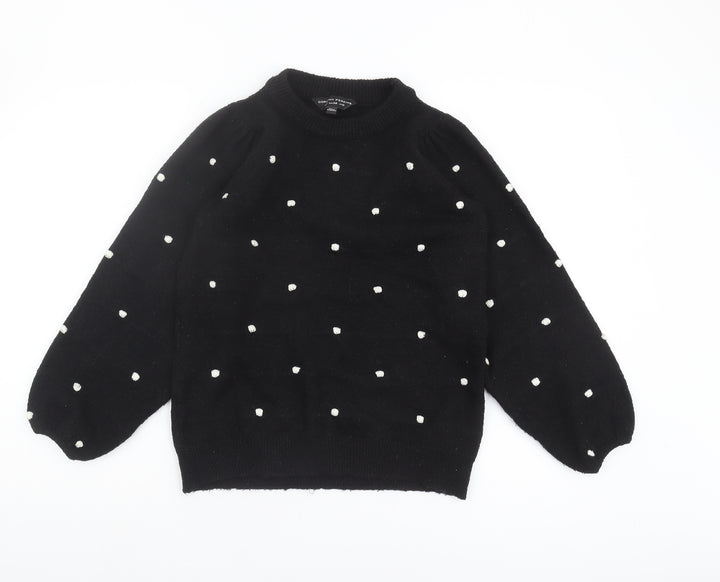 Dorothy Perkins Women's Black Polka Dot Pullover Jumper Size 10