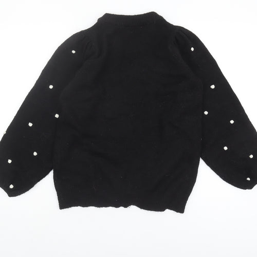 Dorothy Perkins Women's Black Polka Dot Pullover Jumper Size 10