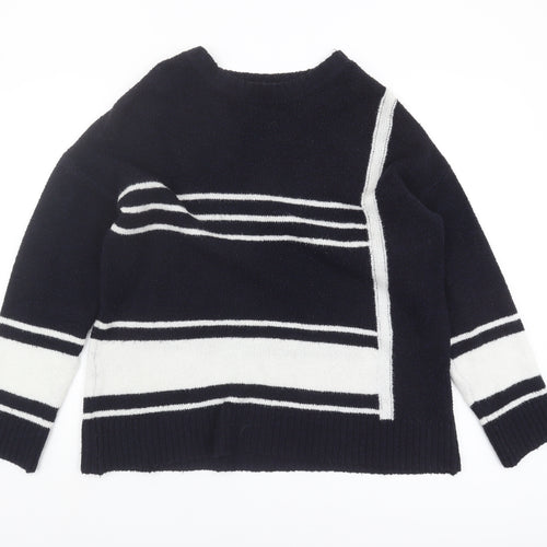 Wallis Women's Black Striped Pullover Jumper, Size 8