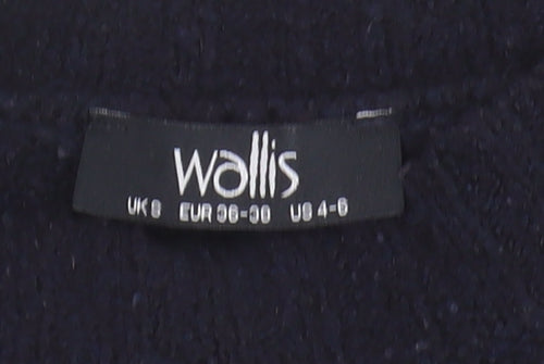 Wallis Women's Black Striped Pullover Jumper, Size 8