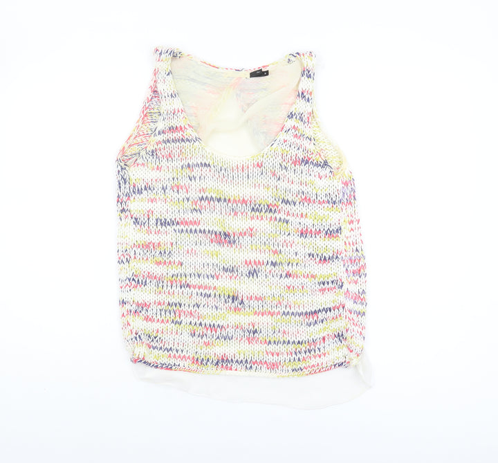 Bershka Women's Multicoloured Knit Tank Top M