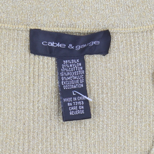 Cable & Gauge Women's Beige Studded Pullover Jumper L