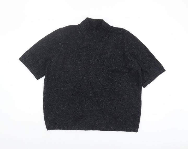 Marks and Spencer Women's Black Mock Neck Jumper L