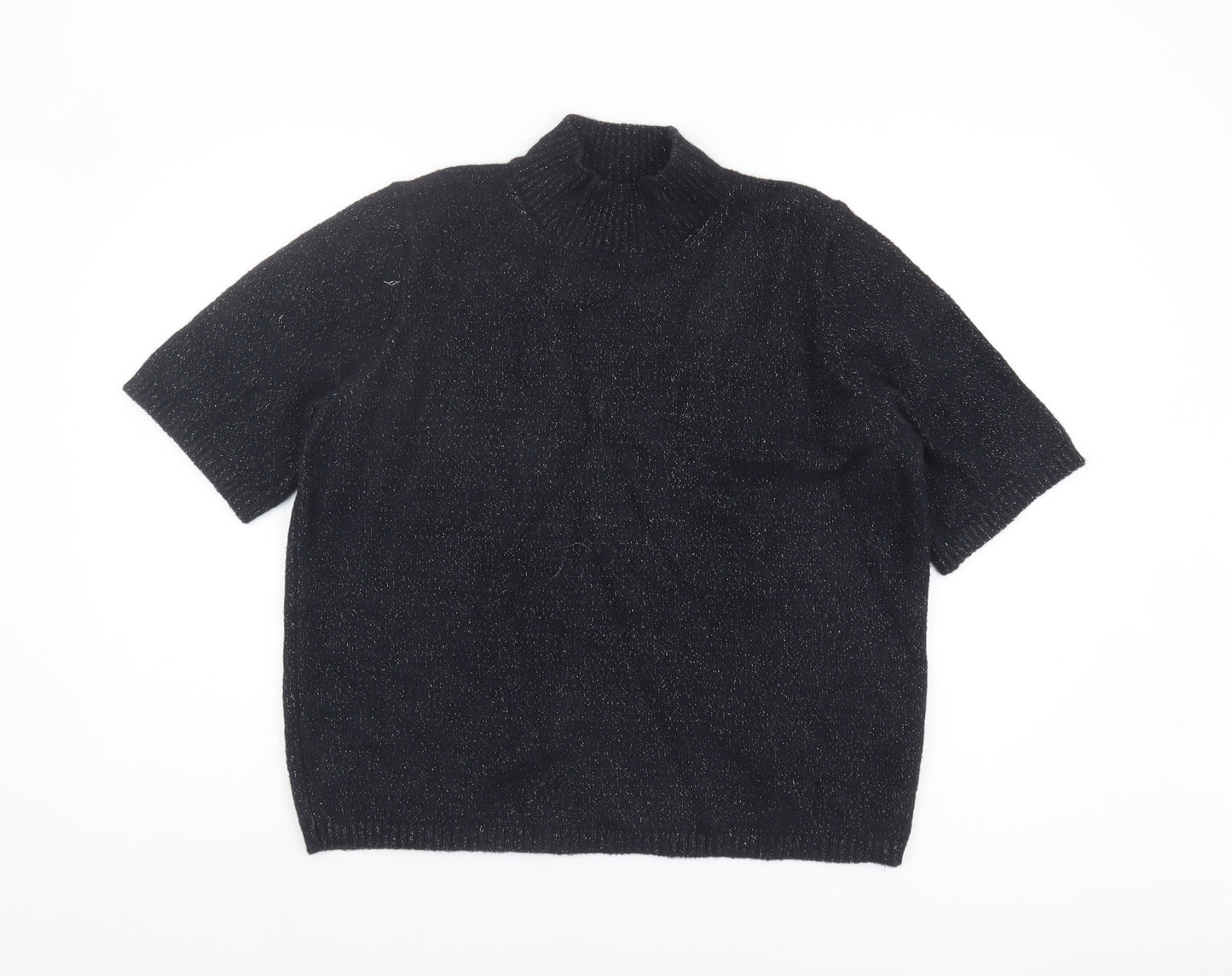Marks and Spencer Women's Black Mock Neck Jumper L