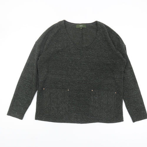 Next Women's Black V-Neck Pullover Jumper Size 12