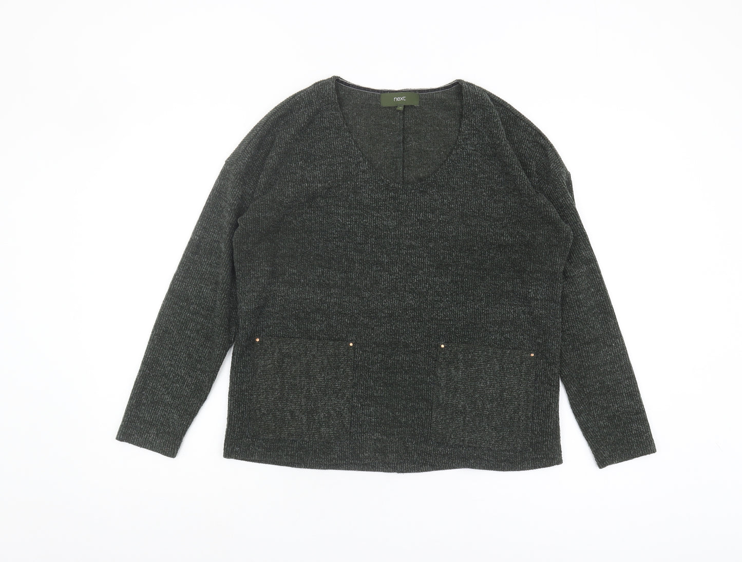 Next Women's Black V-Neck Pullover Jumper Size 12