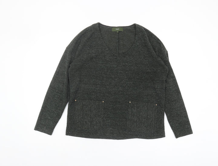 Next Women's Black V-Neck Pullover Jumper Size 12