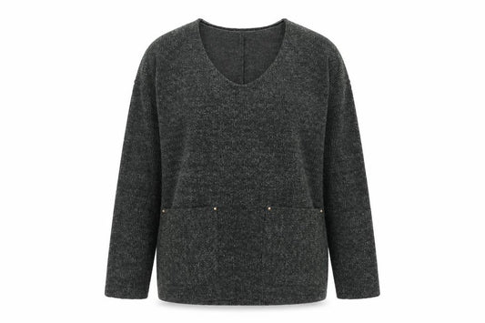 Front view of Next Women's Black V-Neck jumper, size 12