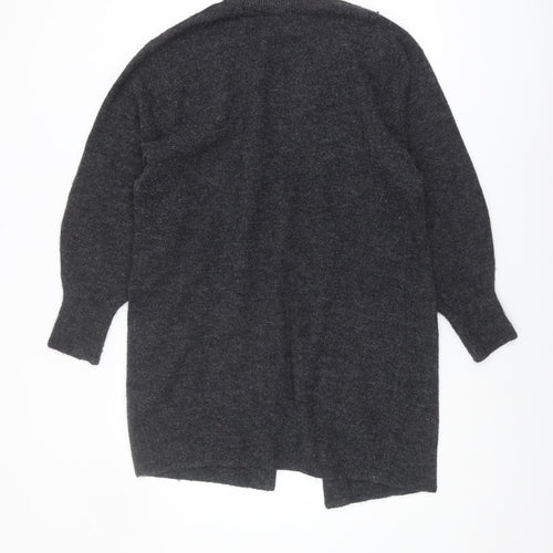 H&M Women's Black Open Front Cardigan XS Chunky Knit Relaxed