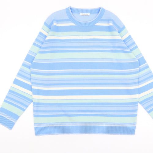 Berkertex Women's Blue Striped Pullover Jumper