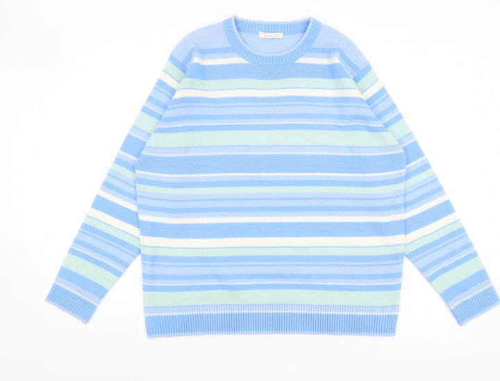 Berkertex Women's Blue Striped Pullover Jumper