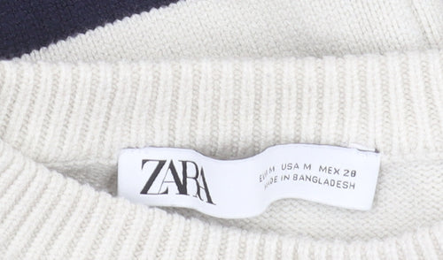 Zara Women's Multicoloured Striped Pullover Jumper M