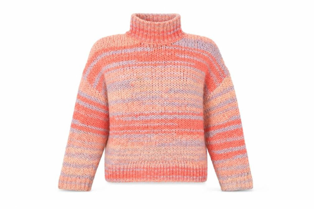 Front view of Bershka Women's Multicoloured Roll Neck Jumper, S