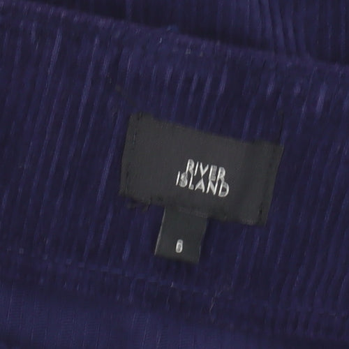 River Island Women's Blue Mini Skirt - Size 6, Corduroy