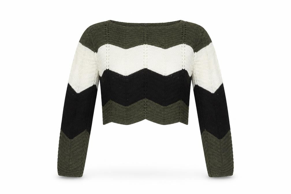 Quiz Women's Multicoloured Chevron Pullover Jumper S