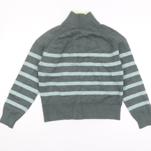 Next Women’s Grey Striped High Neck Jumper Size S