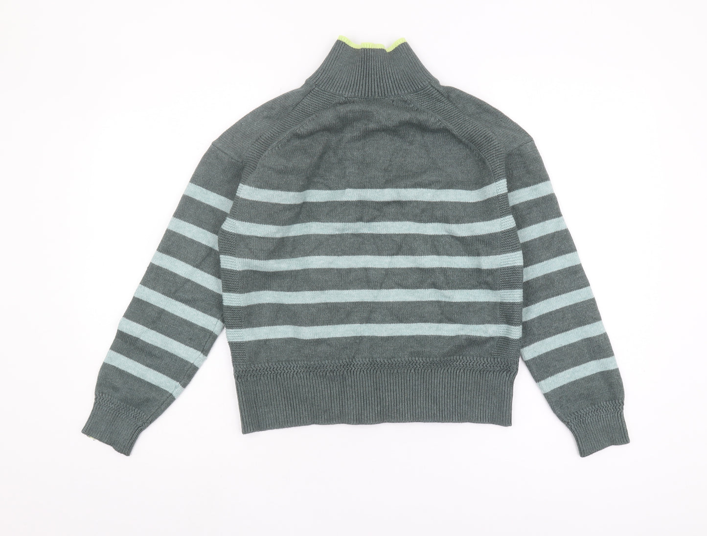 Next Women’s Grey Striped High Neck Jumper Size S